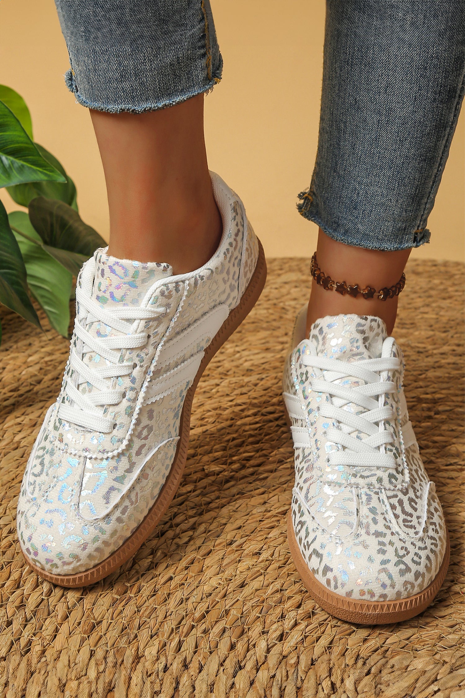 Logan Printed Lace Up Sneakers-2