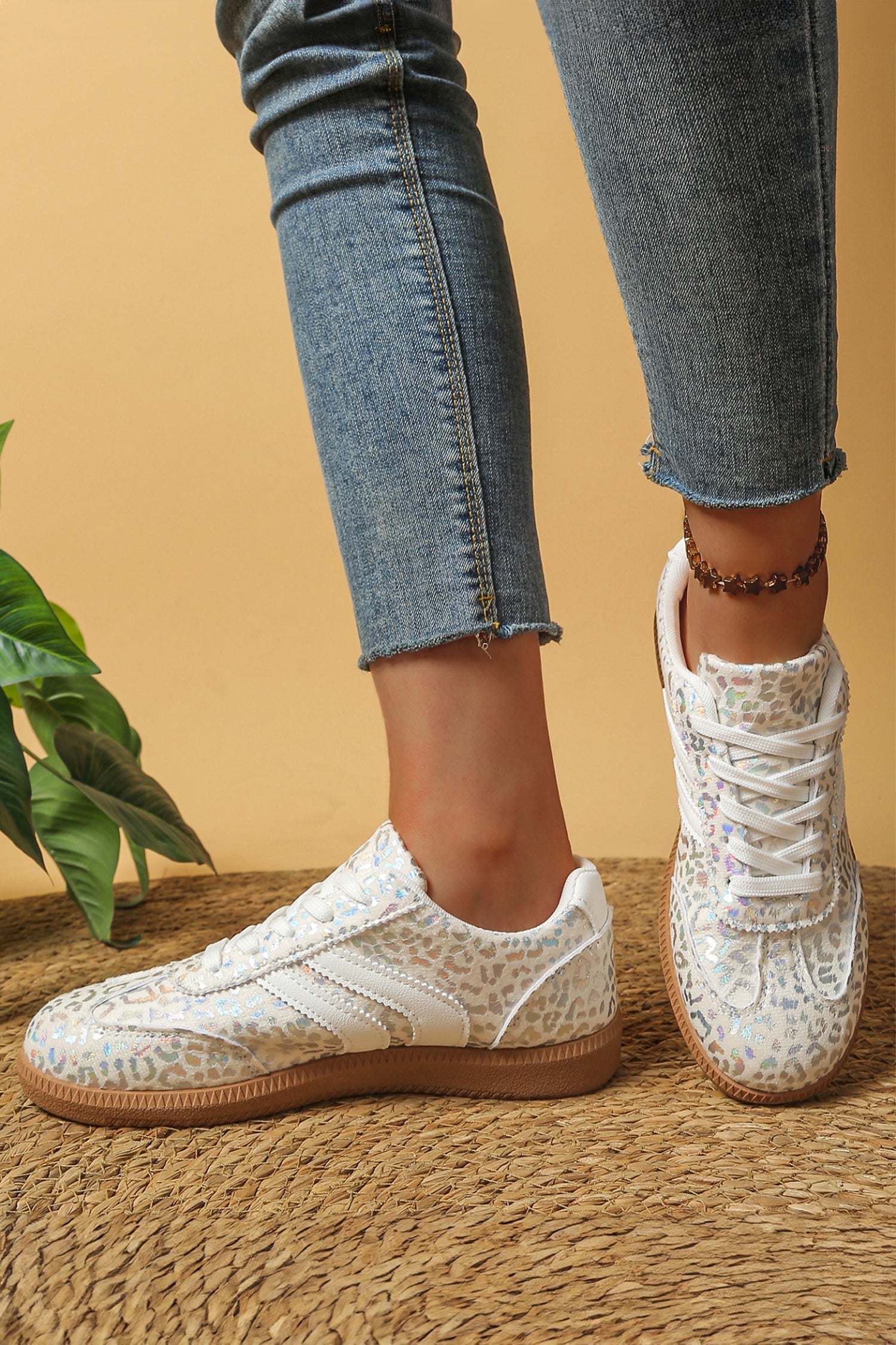 Logan Printed Lace Up Sneakers-3