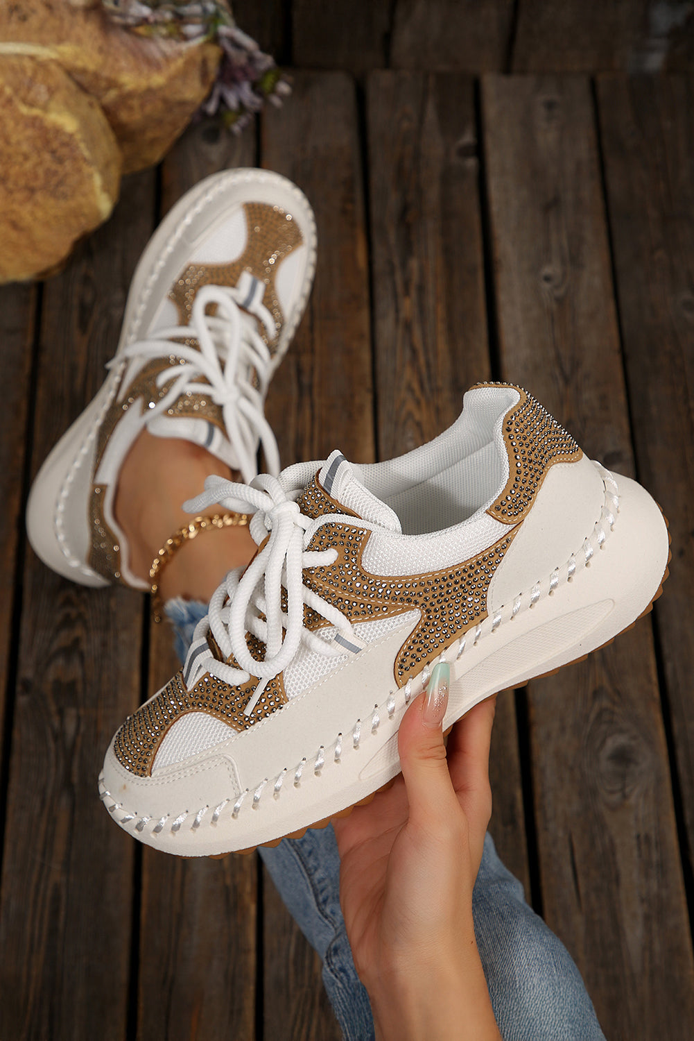 Abigail Lace Up Breathable Sneakers-0