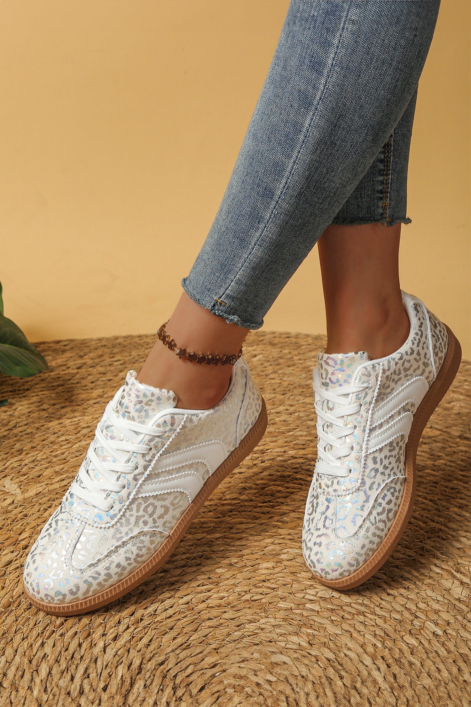 Logan Printed Lace Up Sneakers-4