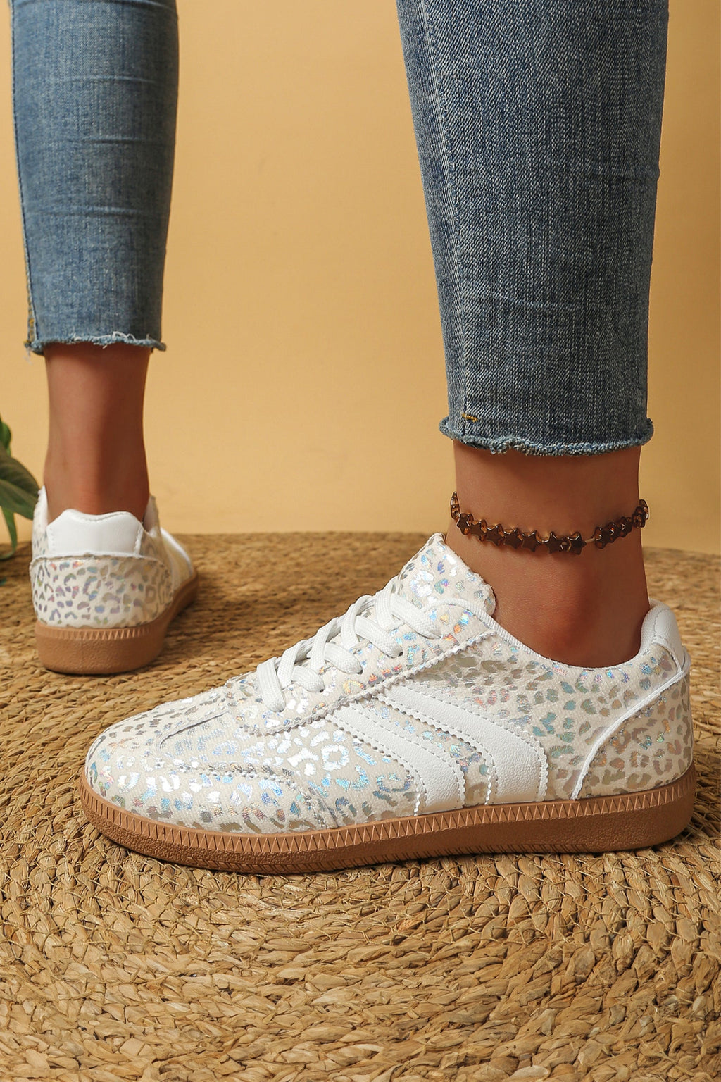 Logan Printed Lace Up Sneakers-1