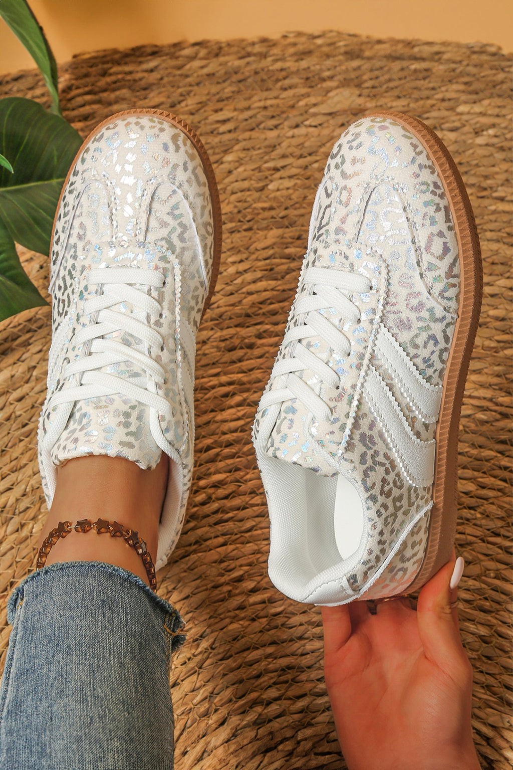 Logan Printed Lace Up Sneakers-0