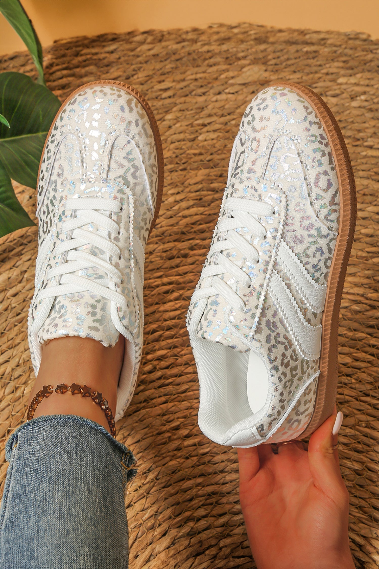 Logan Printed Lace Up Sneakers-0