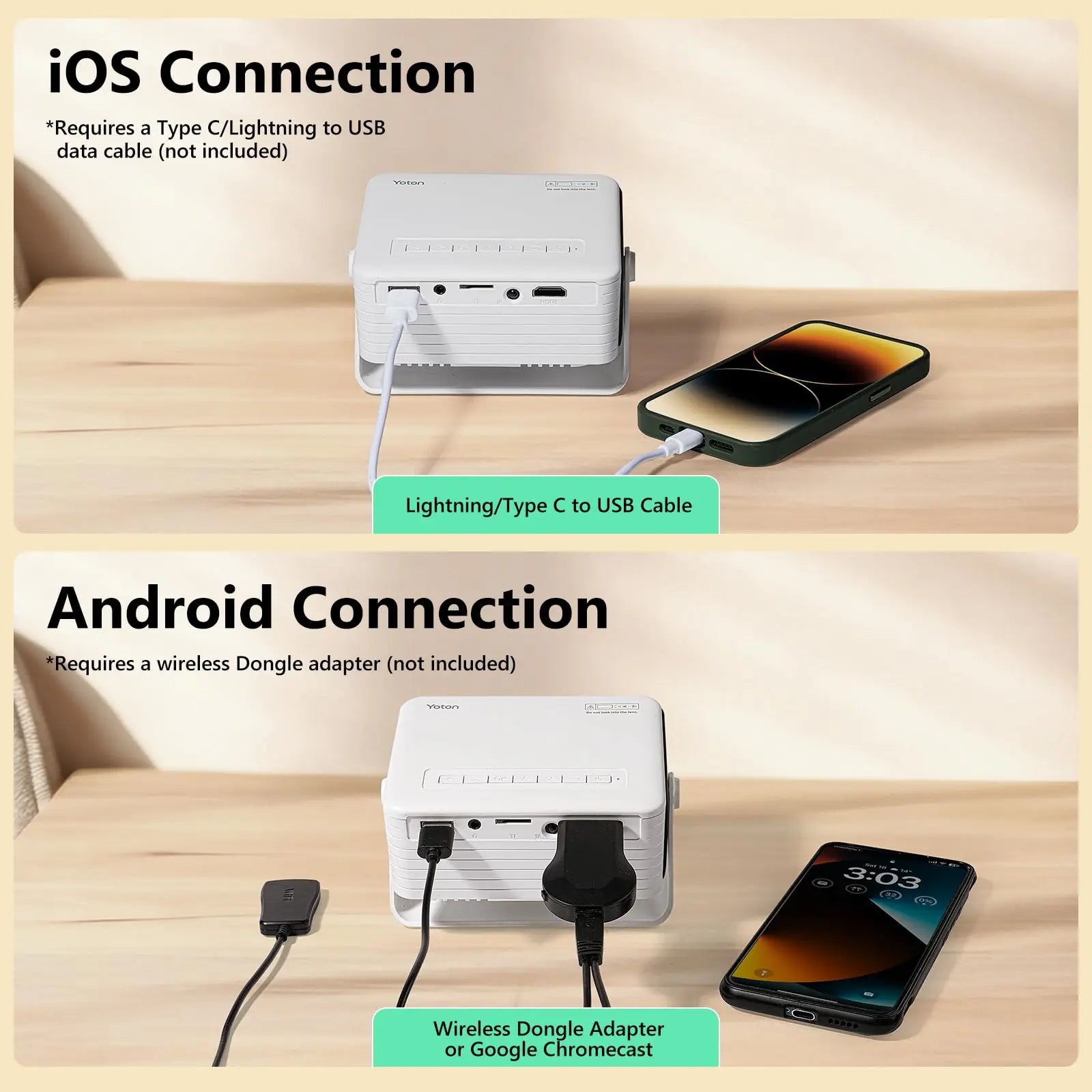 Salange 2026 for Kids Special Eye Projector iPhone OS Wired Screen Mirroring 720P HD Home Theater Movie Mini Portable Multimedia