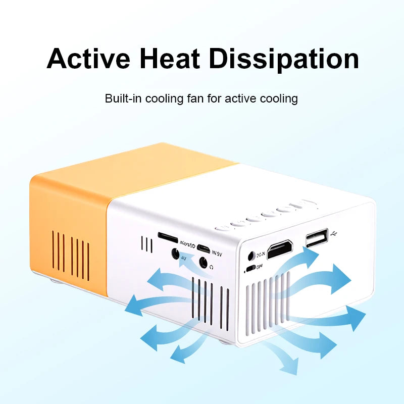Built-in Speaker Handheld Mini Projector Compact Multifunctional Portable Projector Multi-interface Smart Home Theater for Home