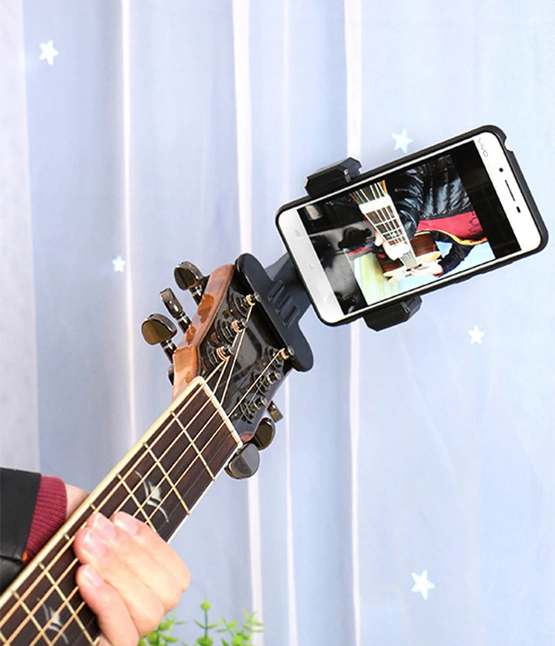 Guitar Head Clip Mobile Phone Holder Live Broadcast Bracket Stand Tripod Clip Head For iPhone 11 X Support Desktop Music Holder