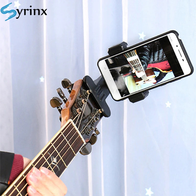 Guitar Head Clip Mobile Phone Holder Live Broadcast Bracket Stand Tripod Clip Head For iPhone 11 X Support Desktop Music Holder