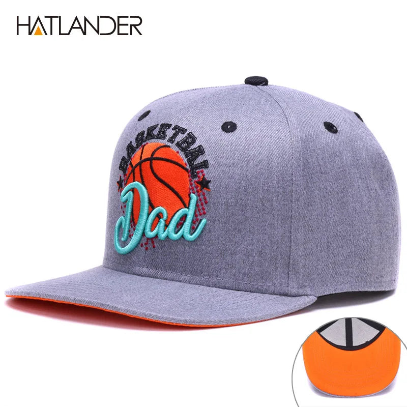 HATLANDER Original semi curved snapback caps MOM baseball cap DAD basketball cap couples grey hip hop cap hat bone sports hats