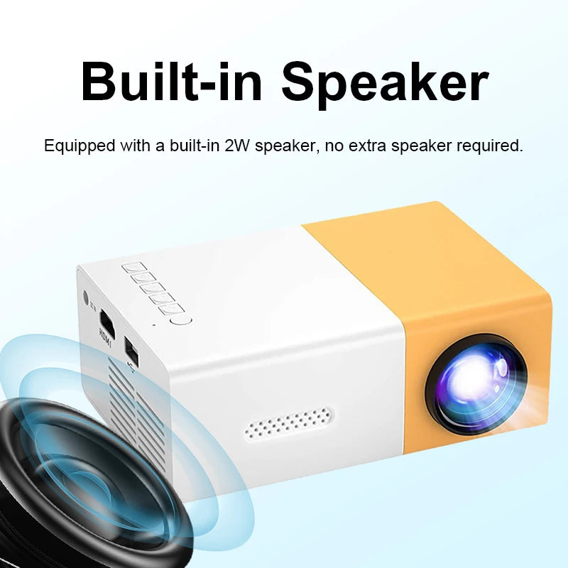 Built-in Speaker Handheld Mini Projector Compact Multifunctional Portable Projector Multi-interface Smart Home Theater for Home