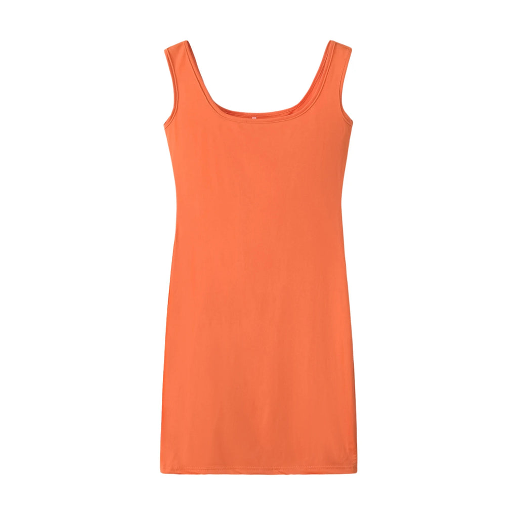 2023 Summer New Women's Solid Color Strap Casual Dress