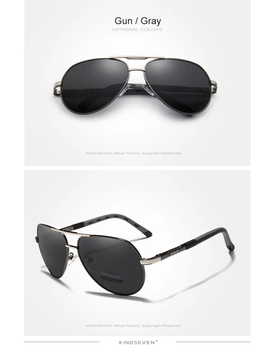 KINGSEVEN Aluminum Magnesium Men's Sunglasses Polarized Men Coating Mirror Glasses oculos Male Eyewear Accessories For Men K725