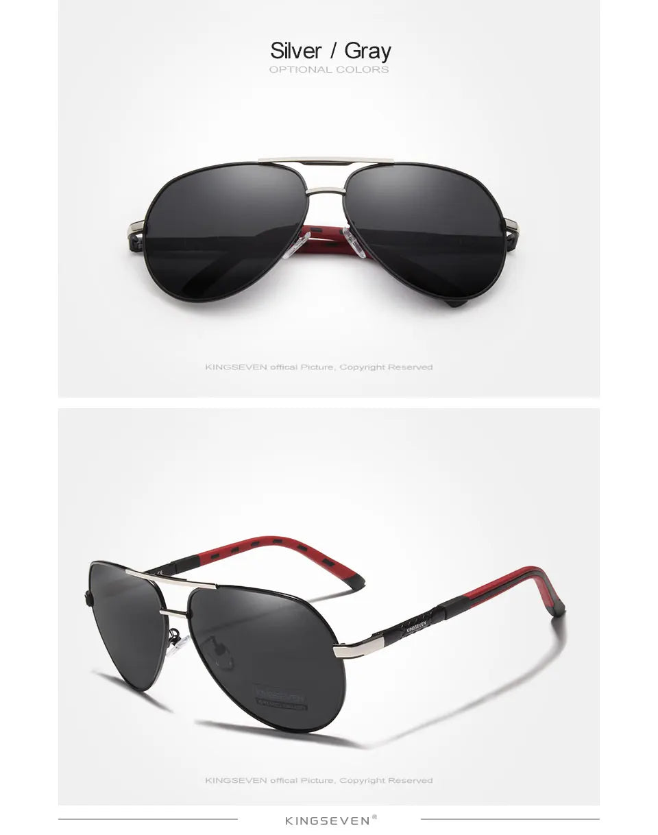 KINGSEVEN Aluminum Magnesium Men's Sunglasses Polarized Men Coating Mirror Glasses oculos Male Eyewear Accessories For Men K725
