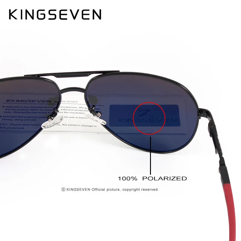 KINGSEVEN Aluminum Magnesium Men's Sunglasses Polarized Men Coating Mirror Glasses oculos Male Eyewear Accessories For Men K725