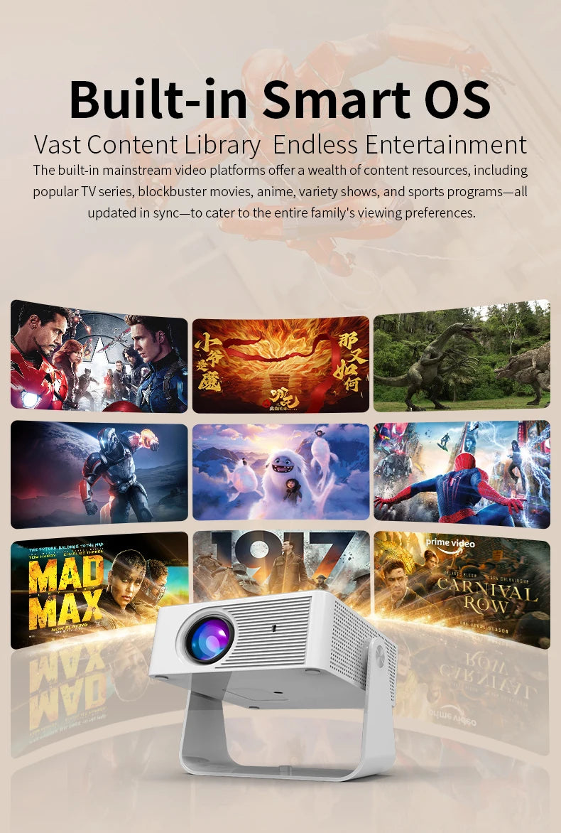 Promotional Sale Android 11.0 Y8S LCD Smart Projector 1gb + 8gb 2.4G/5G WiFi Full Winner H713 Chip 720P 150 ANSI Lumens