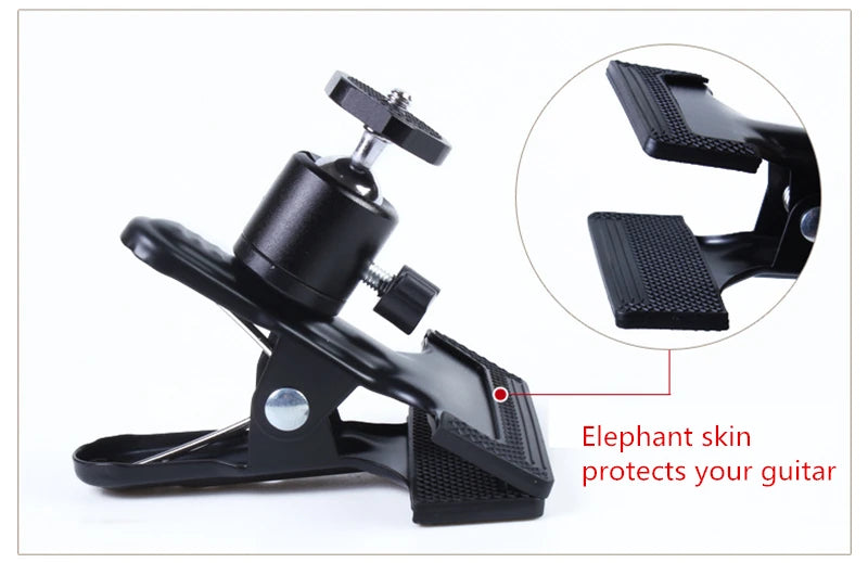 Guitar Head Clip Mobile Phone Holder Live Broadcast Bracket Stand Tripod Clip Head For iPhone 11 X Support Desktop Music Holder