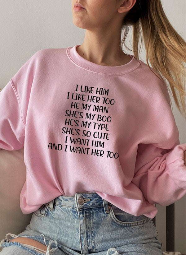 I Like Him Plants Sweat Shirt-0
