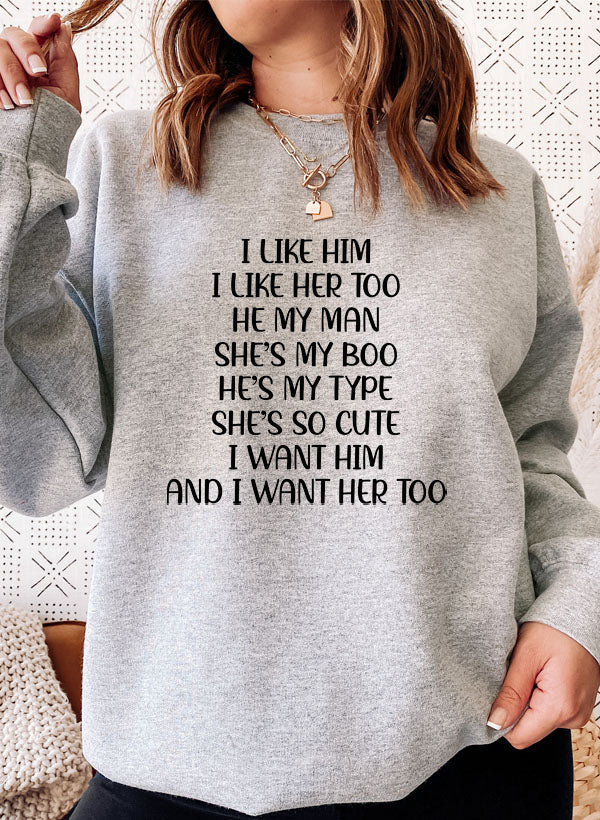 I Like Him Plants Sweat Shirt-4