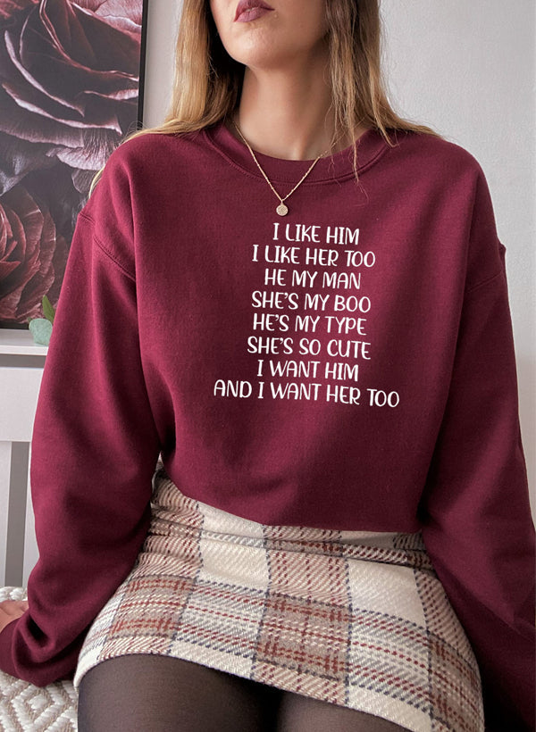 I Like Him Plants Sweat Shirt-2
