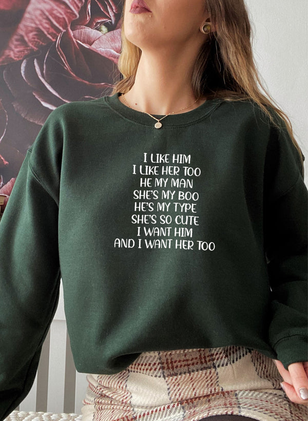 I Like Him Plants Sweat Shirt-3