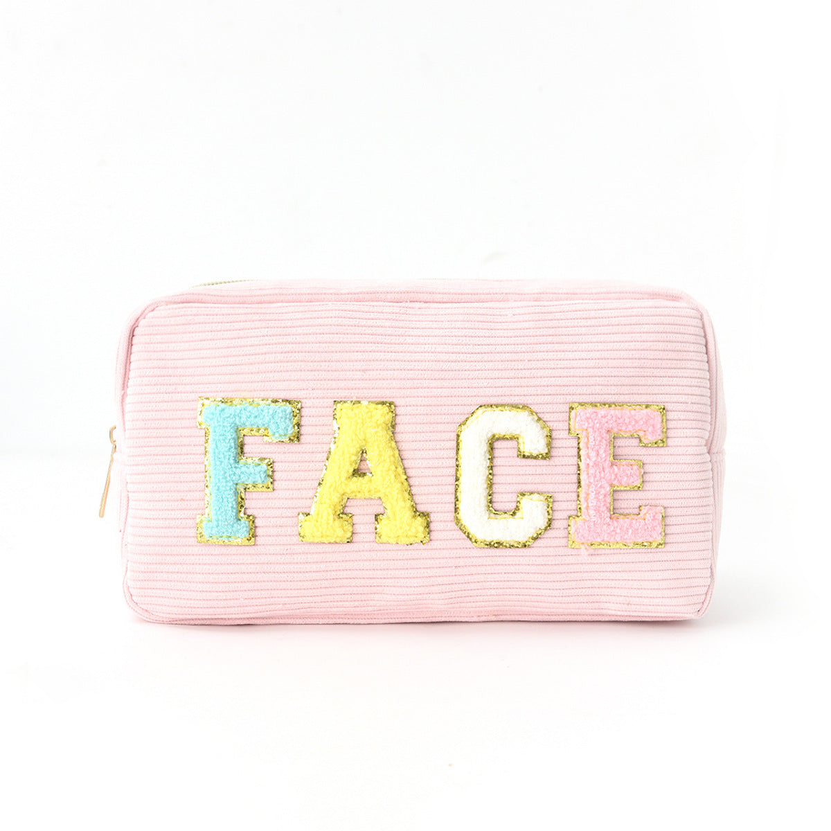 Amazon Corduroy Cosmetic Bag Cross Border Letter Embroidery Storage Bag Portable Toiletry Bag Large Capacity Cosmetic Bag