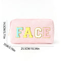 Amazon Corduroy Cosmetic Bag Cross Border Letter Embroidery Storage Bag Portable Toiletry Bag Large Capacity Cosmetic Bag
