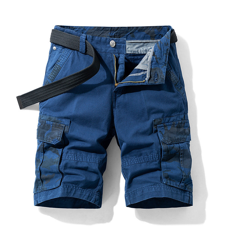 Camouflage Pants Men's Cargo Pants Loose Fit Summer Washed Cargo Shorts Cross-Border Exclusive B2021