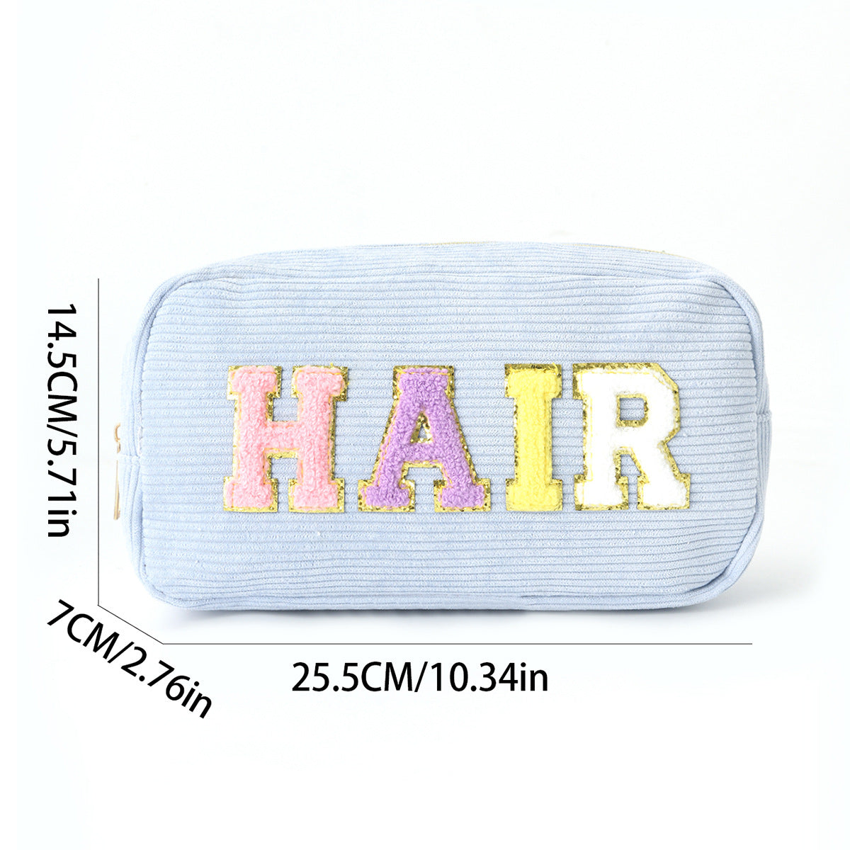 Amazon Corduroy Cosmetic Bag Cross Border Letter Embroidery Storage Bag Portable Toiletry Bag Large Capacity Cosmetic Bag