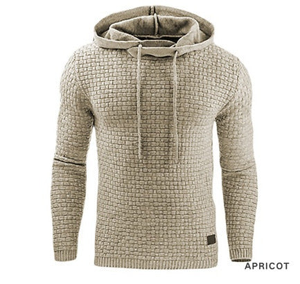 2018 autumn and winter new European and American men's jacquard sweater long sleeve hoodie warm color hooded sweatshirt jacket