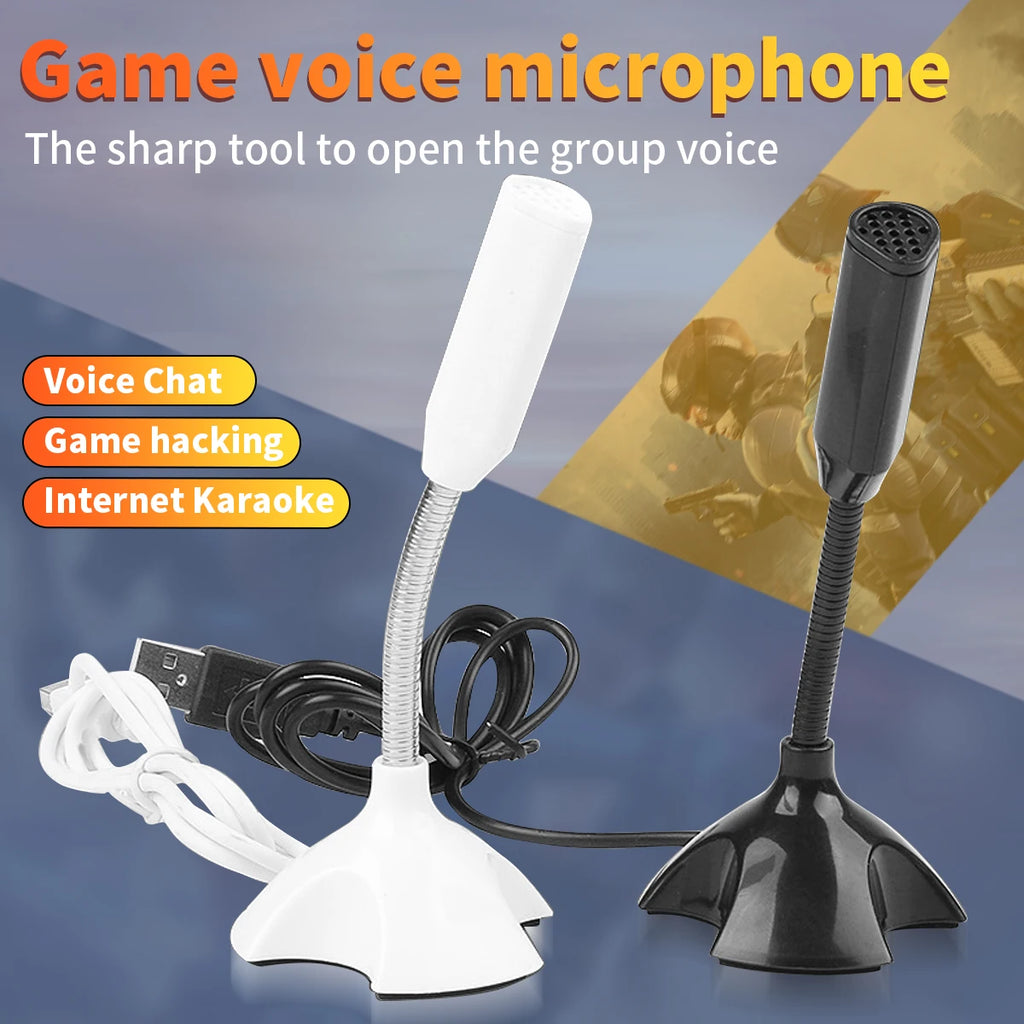 for Desktop PC USB Laptop Microphone Voice Mic High Sensitivity Mini Studio Speech Mic Stand With Holder Gaming Conference