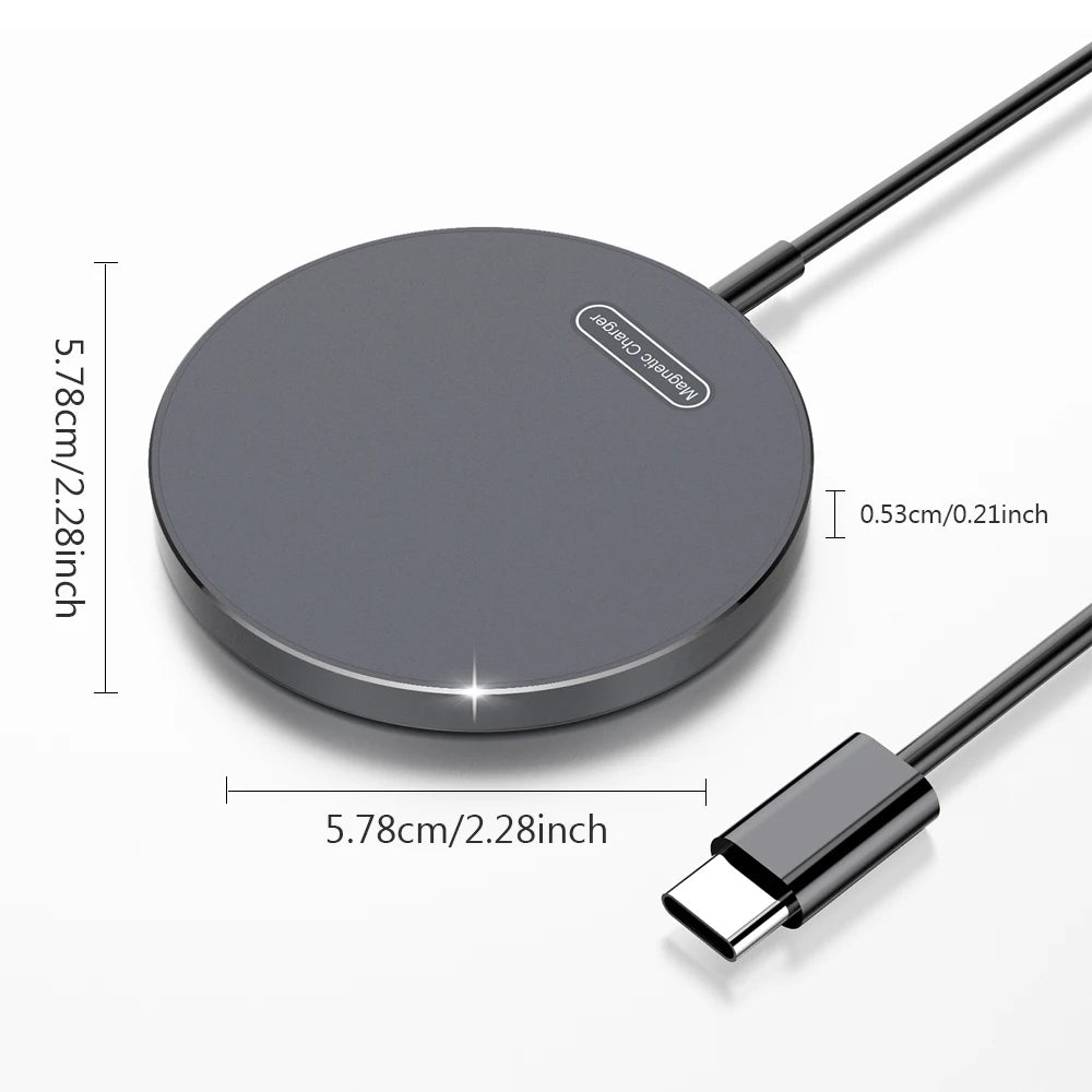 Magnetic Wireless Charger For iPhone 15 14 13 12 11 Pro XS Max Mini X XR Induction Fast Wireless Charging Pad For AirPods Pro 2