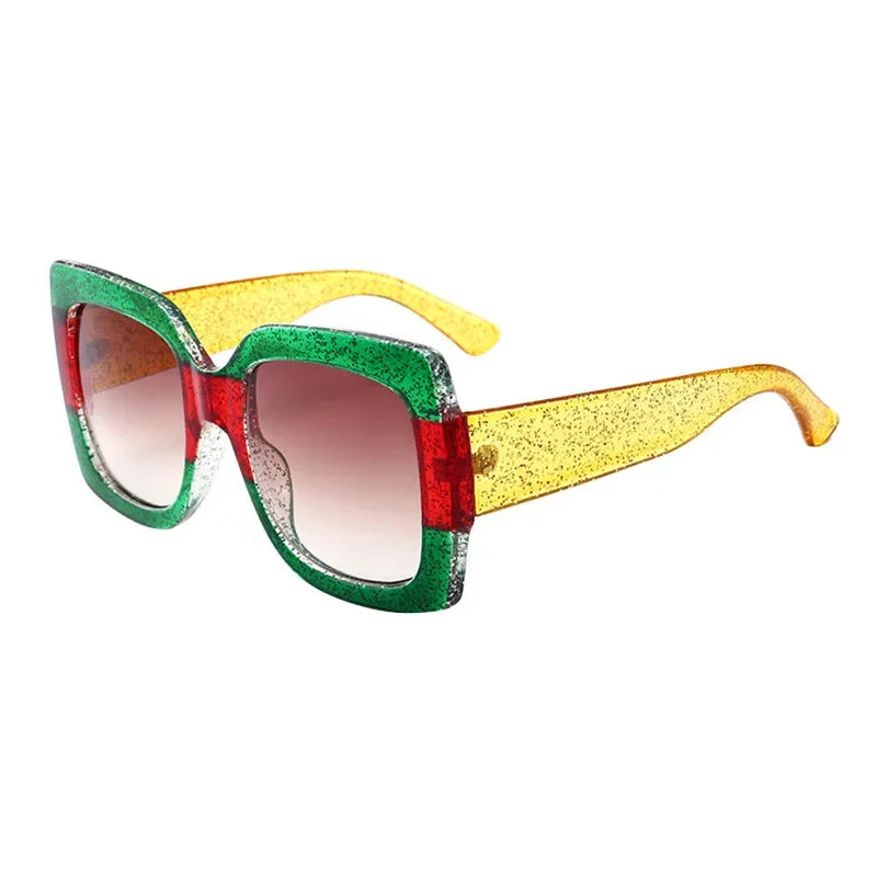 Luxury Big Square Sunglasses Women Brand Designer Retro Clear Sun Glasses for Female Oversized Black Shades Oculos UV400