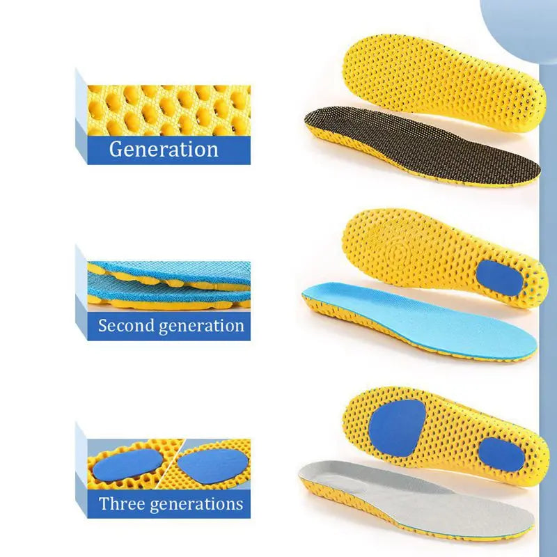 NEW Mesh Deodorant Breathable Cushion Running Insoles Memory Foam Insoles for Shoes Sole for Feet Man Women Orthopedic Insoles