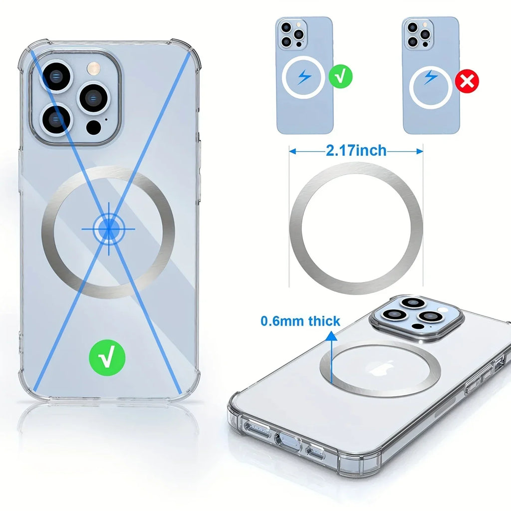 10 Pcs For Magsafe Magnetic Plate Ring Universal Metal Sticker Support Wireless Charger Metal Plate Sheet for Magnet Car Holder