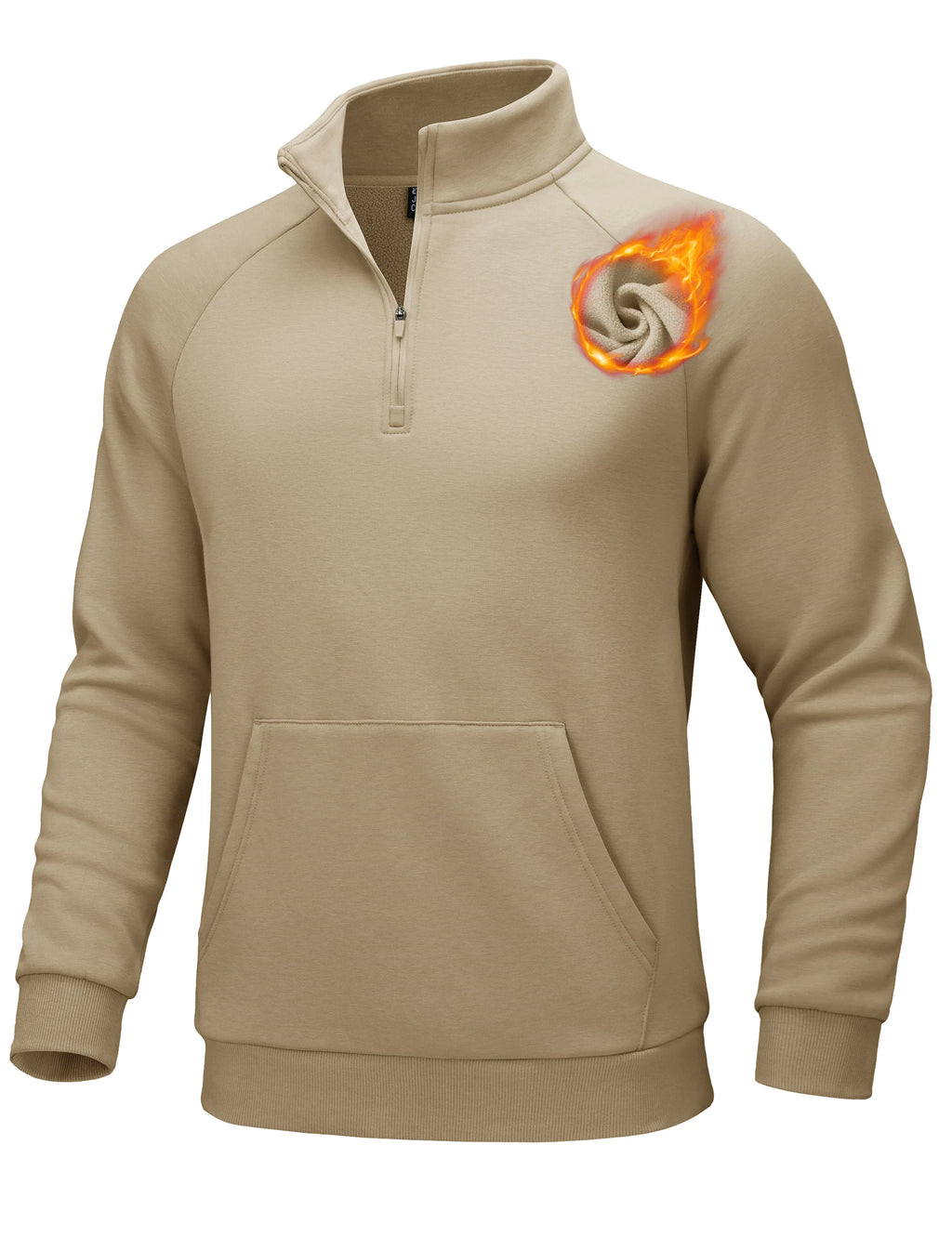 TACVASEN Mens Quarter Zip Pullover Antumn Winter Athletic Warm Sweatshirt Casual 1/4 Zip Fleece Lined Sweater With Pockets Tops