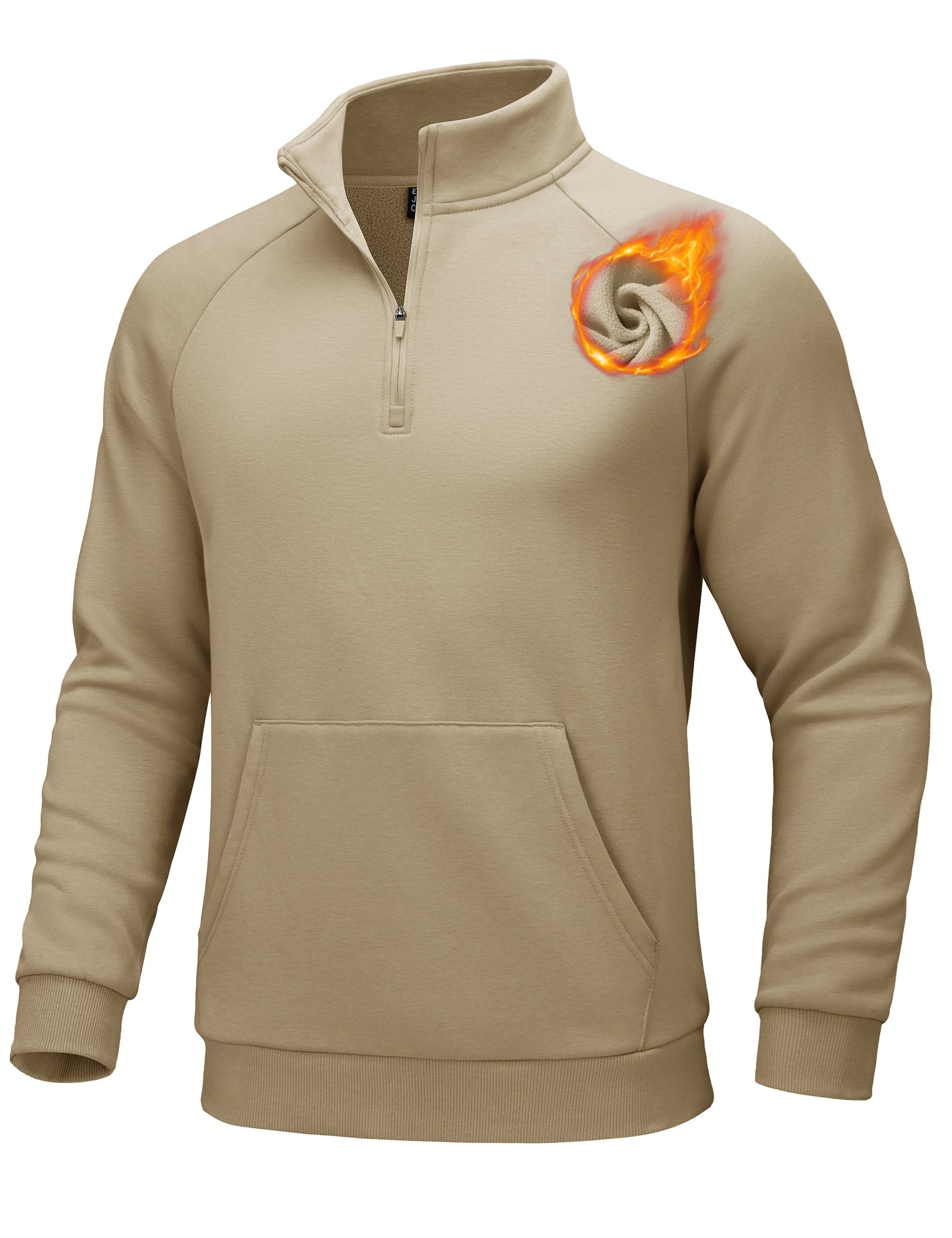 TACVASEN Mens Quarter Zip Pullover Antumn Winter Athletic Warm Sweatshirt Casual 1/4 Zip Fleece Lined Sweater With Pockets Tops