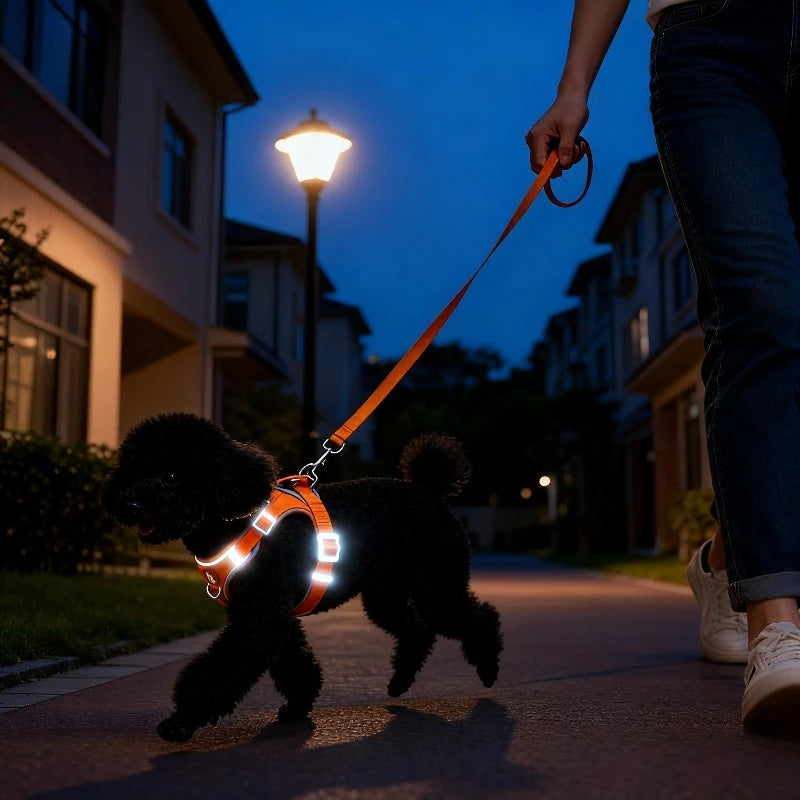 Adjustable Pet Harness for Small Dogs Outdoor Walking Cat Dog Harness Vest Chest Rope Set Reflective Breathable  Harness