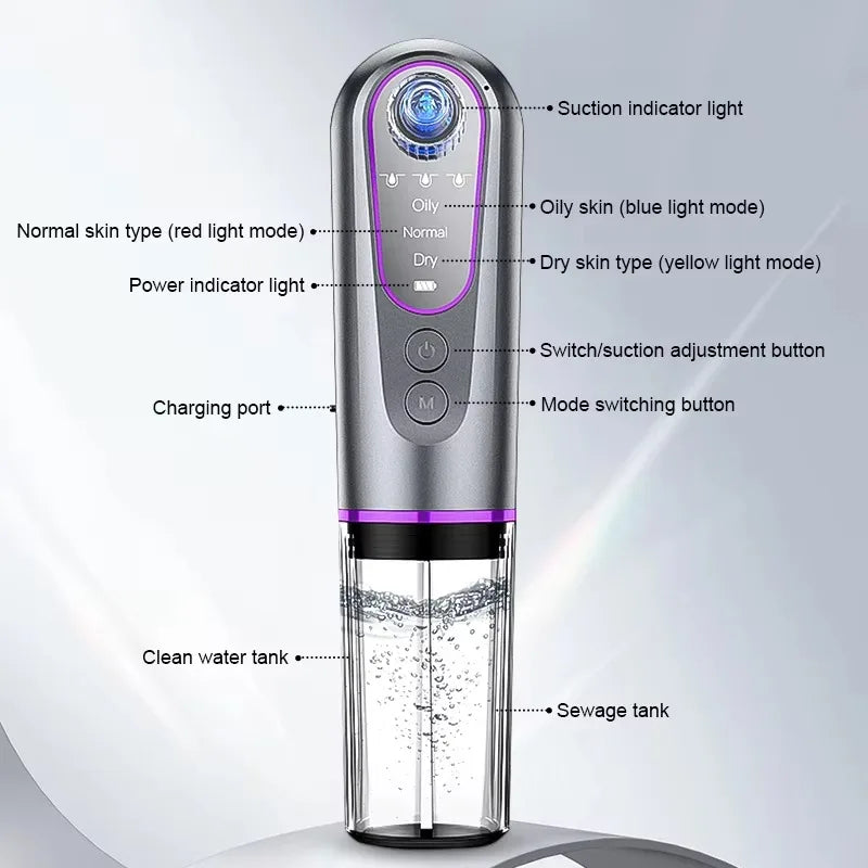 Electric Facial Vacuum Cleaner Professional 6 Suction Heads   and Blackhead Extractor for All Skin Types skin care