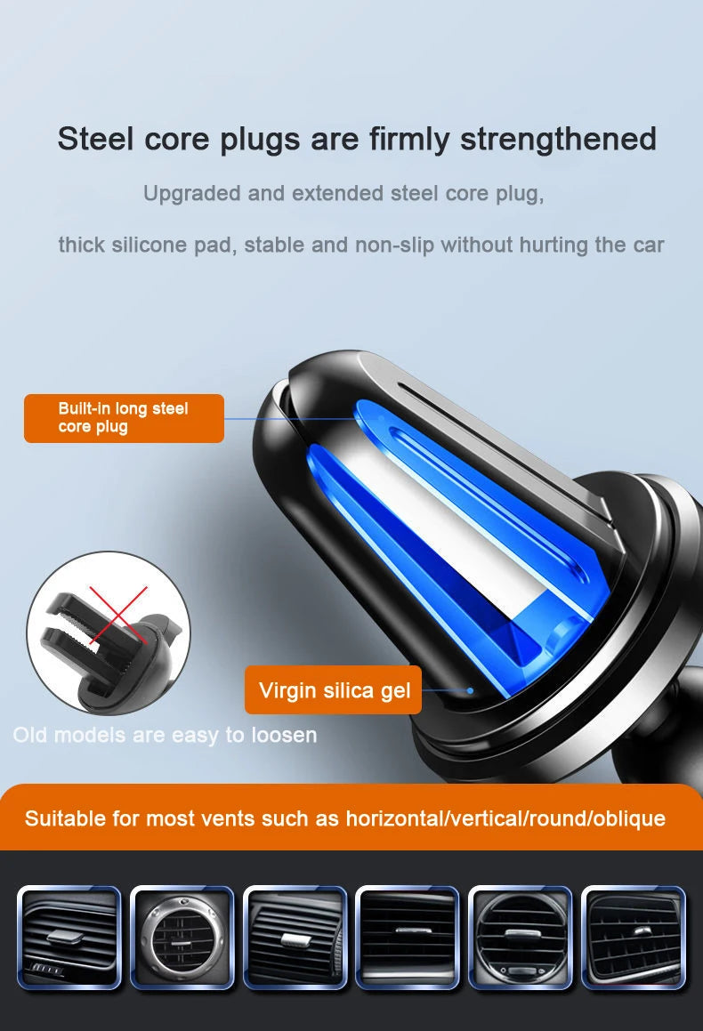 Sucker Car Phone Holder Car Air Vent Clip Mount Stand GPS Telefon Mobile Cell Support for iPhone 14 Promax Xiaomi Huawei Samsung