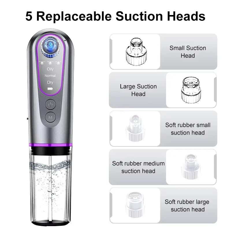 Electric Facial Vacuum Cleaner Professional 6 Suction Heads   and Blackhead Extractor for All Skin Types skin care
