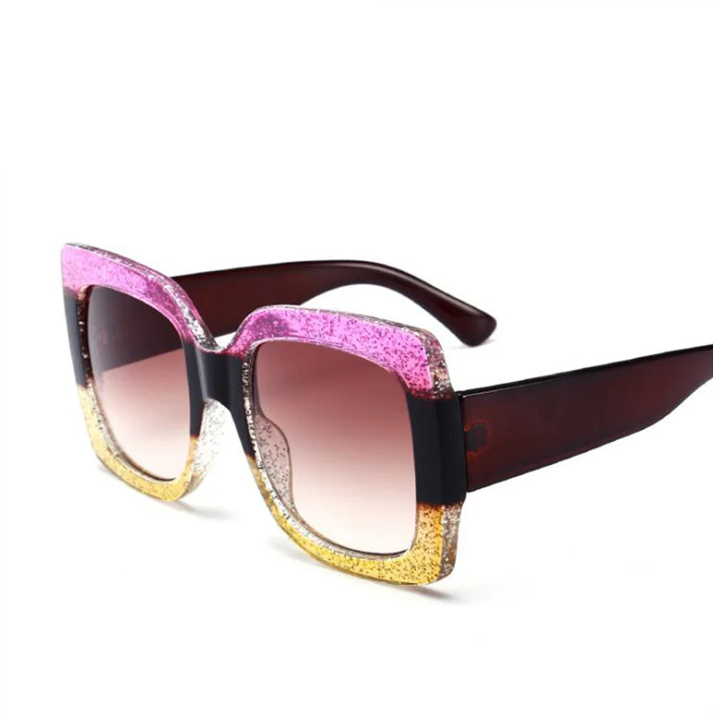 Luxury Big Square Sunglasses Women Brand Designer Retro Clear Sun Glasses for Female Oversized Black Shades Oculos UV400