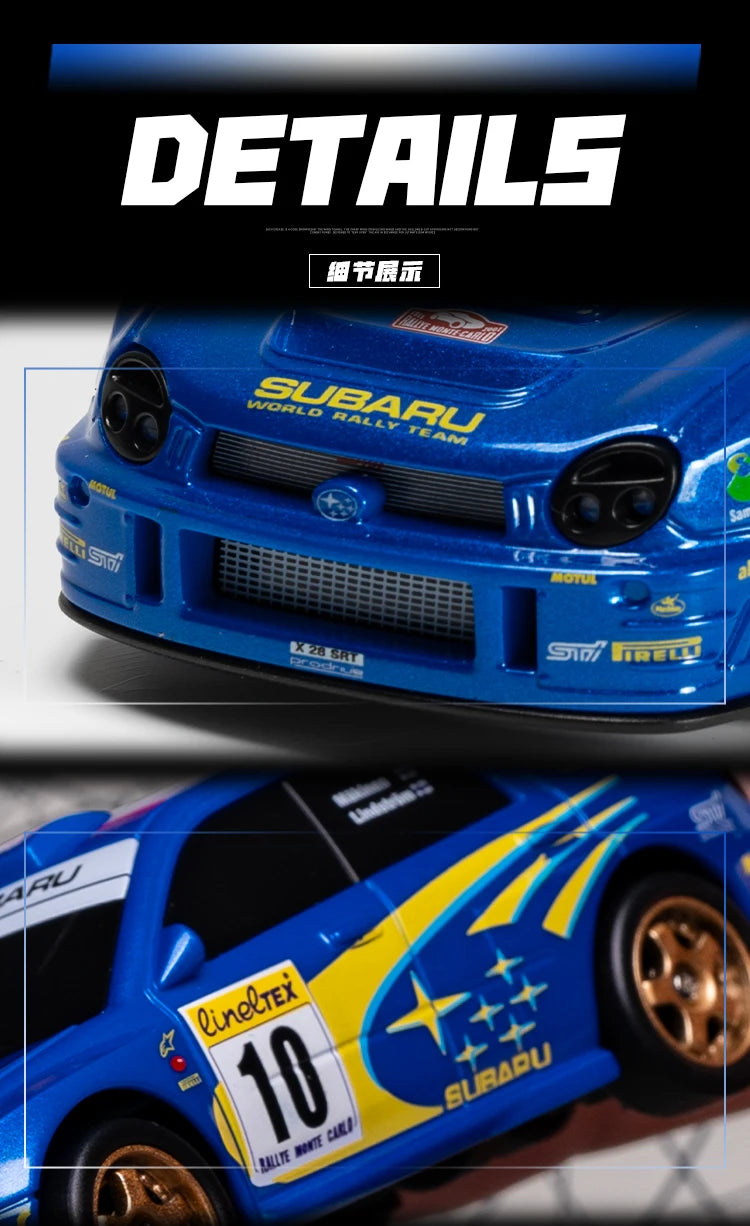 1:43 Mini High Speed Drift 4WD LED Semi proportional Racing Car For Mazda RX7 Subaru Children Remote Control Car Model Toy
