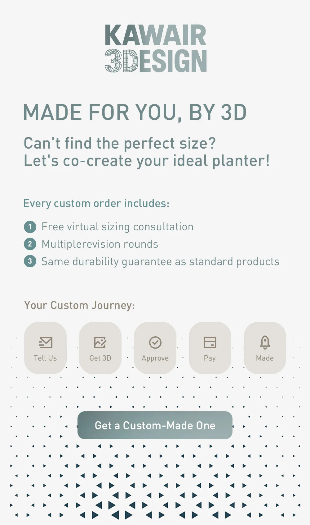 3D Printed Flower Pot Line Texture Rhombus Square Decorative Home Decor Biodegradable maceta