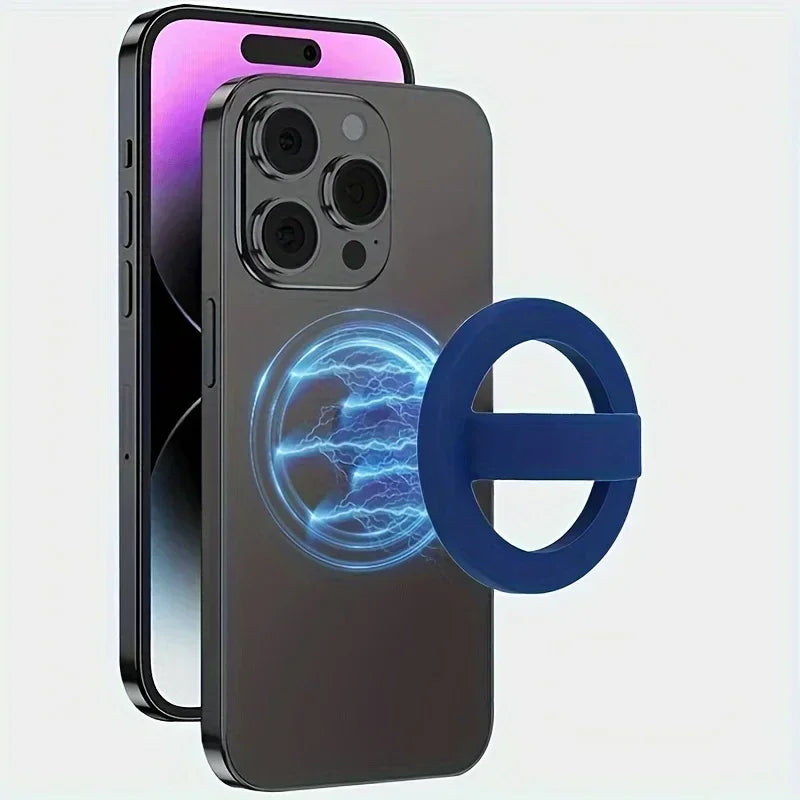 Strong Magnetic Liquid Silicone Comfortable Circular Grip Phone Holder For MagSafe Ring Shape Phone Accessories For iPhone 16