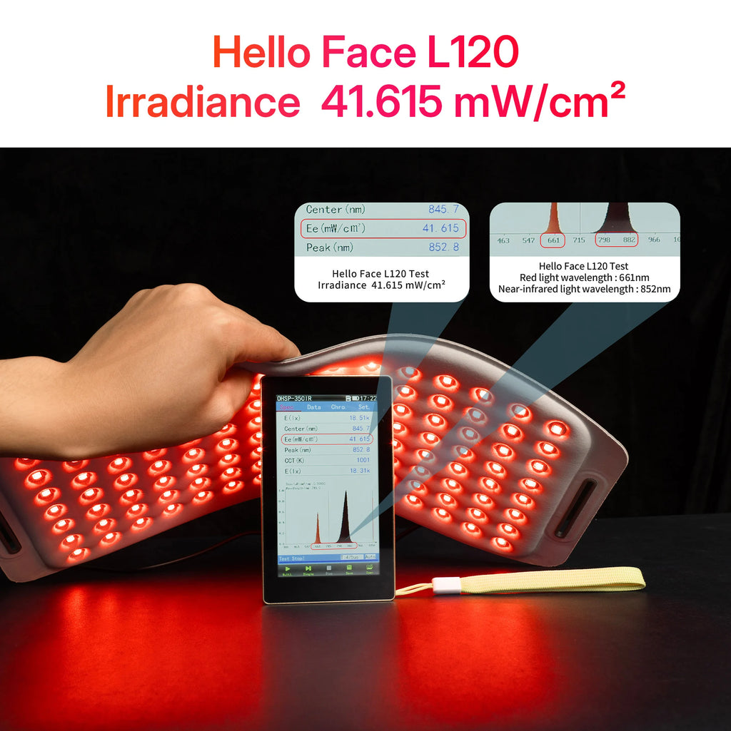 Hello Face LED Red Light Therapy Pad 660nm 850nm Rechargeable Infrared Light Therapy Belt for Face Body Pain Relief Skin Care