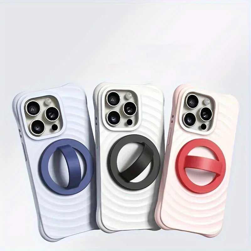 Strong Magnetic Liquid Silicone Comfortable Circular Grip Phone Holder For MagSafe Ring Shape Phone Accessories For iPhone 16