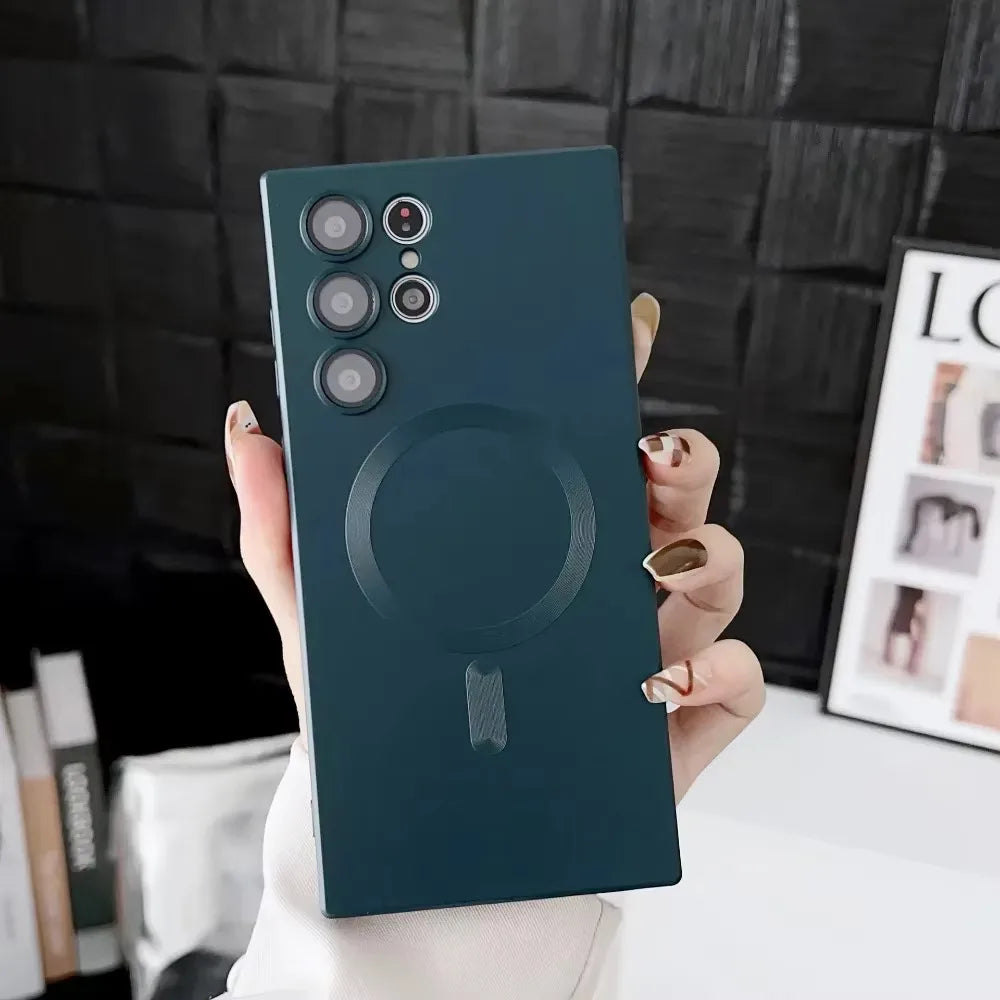 Magnetic Wireless Charger For Magsafe Matte Case For Samsung Galaxy S25 S24 S23 FE S22 Ultra Plus S21 S20 A 05 S 15 35 55 06 16