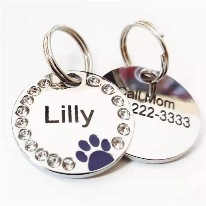 Dog Tag Personalized Pet Puppy Cat ID Tag Engraved Custom Dog Collar Accessories Customized Address Name Tag for Dogs Cats