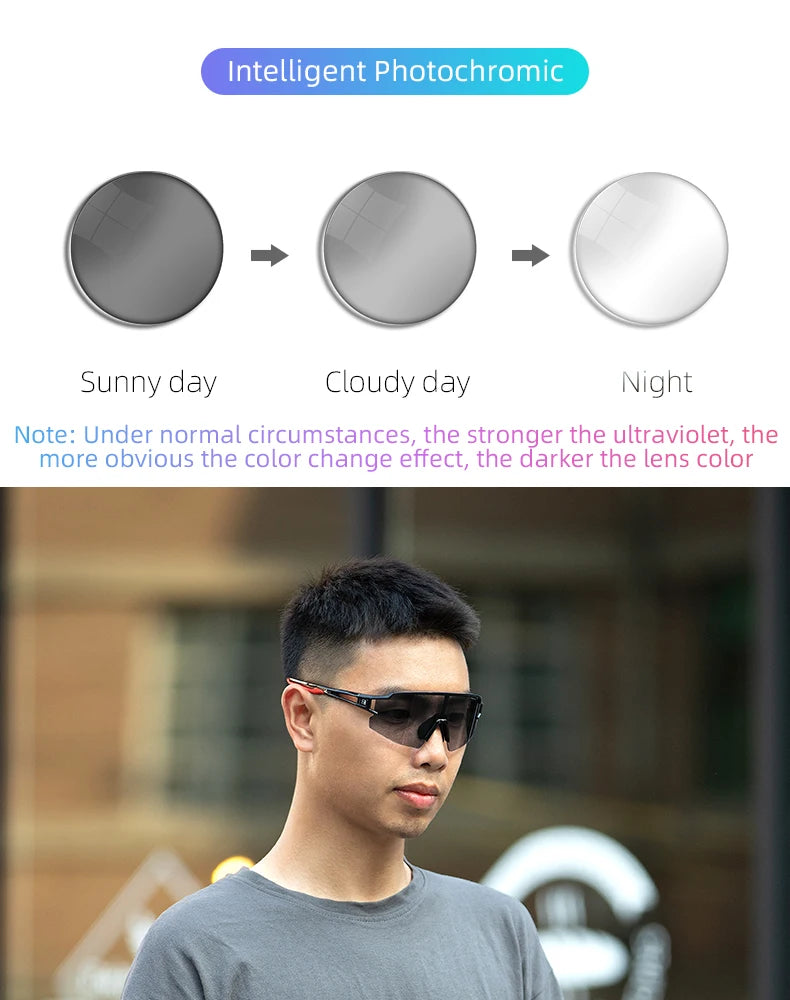ROCKBROS Bicycle Glasses Photochromic Bike Glasses UV400 Protection Eyewear Polarized Sunglasses MTB Road Cycling Goggles