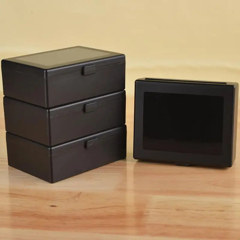 Black/white Plastic Case Card Storage Box Clear Stackable Card Box Desk Organizer Case Business Card Bank ID Card Storage