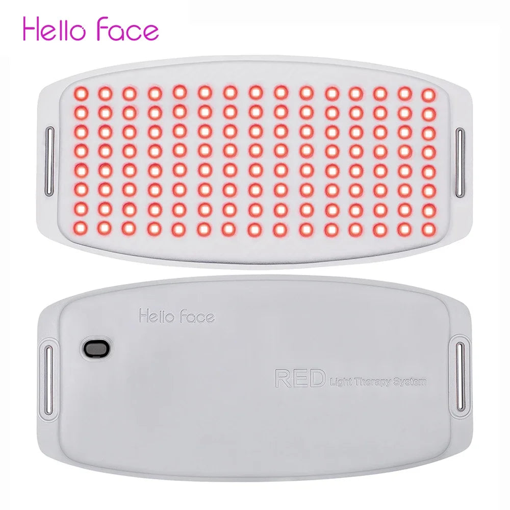 Hello Face LED Red Light Therapy Pad 660nm 850nm Rechargeable Infrared Light Therapy Belt for Face Body Pain Relief Skin Care